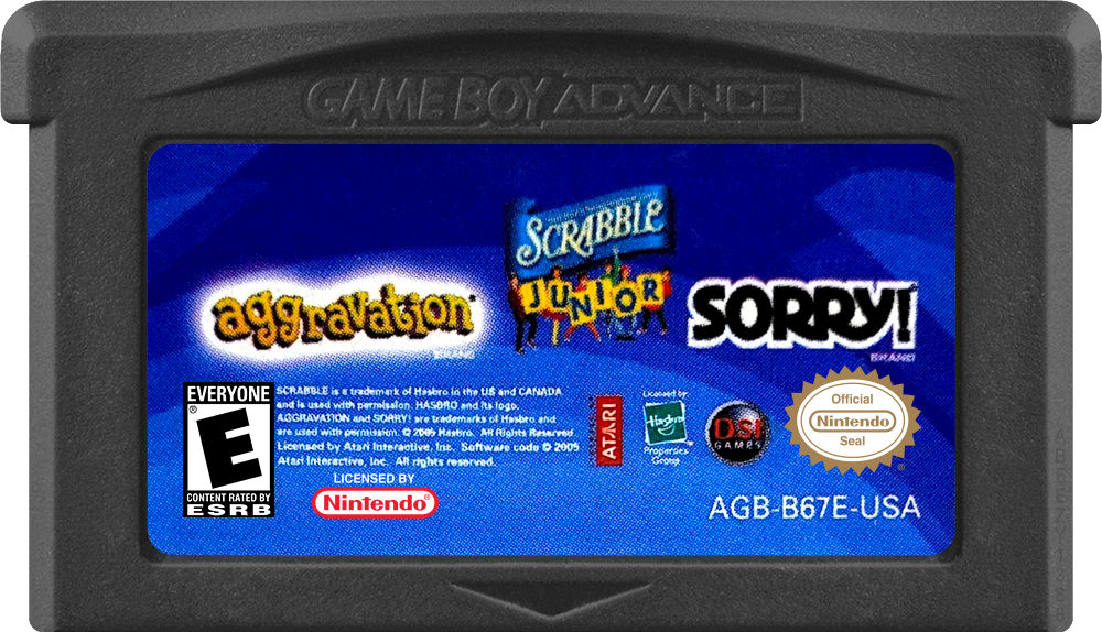 Sorry & Aggravation & Scrabble Junior media 5 for GameBoy Advance
